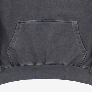 เสื้อฮู้ดดี้ผ้าฟลีซโอเวอร์ไซส์สีดำฟอกย้อมแบบวินเทจ ปักลาย  ผ้าฝ้าย 100% หนัก 400 GSM  แบบดิสเทรส - Product Image 5