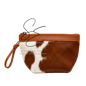 Cowboy Real Leather Hair On Hide <b>Wristlet</b> Wallet Handmade Western Toiletry Bags Real Leather Travel Pouch For Small Accessories - Product Image 1