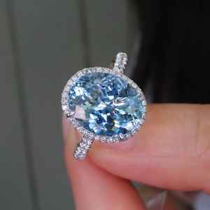 Anillo de Aguamarina Santa María en Oro Blanco de 18K, Hecho a Mano, Joyería Fina de Lujo para Compromiso o Boda, Regalo Elegante para Mujer - Product Image 5