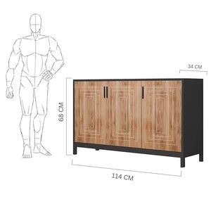 Zapatero de madera Saleem International con puerta, organizador de zapatos para entrada, pasillo y dormitorio con cerradura, color roble negro. - Product Image 2