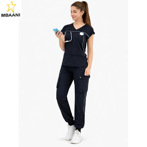 <b>Scrubs</b> for Women Set – <b>Nurse</b> <b>Scrubs</b> with Reflective Tape Design, Jogger Pants & V-Neck Top, Breathable Moisture - Product Image 2