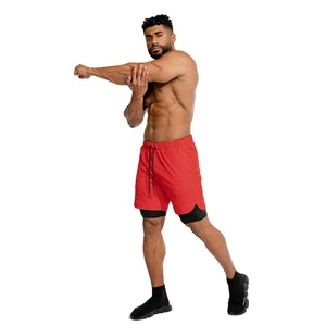 Stylish Outdoor Wear Men's Shorts Fashionable Style Casual Wear Sports Gym Running Wear Double <b>Layer</b> Drawstring Shorts - Product Image 2