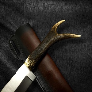 Handmade Industrial Grade Stainless Steel Hunting Knife Stag Horn Handle <b>Drop</b> Point Tactical Outdoor Knife OEM Customizable - Product Image 4
