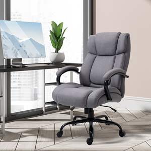 Light Gray 484lbs Executive <b>Office</b> <b>Chair</b> Big and Tall with <b>Wide</b> Seat and Adjustable Height for Computer Desk Use - Product Image 2