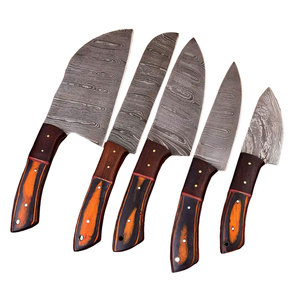 High Quality Handmade Light Weight Damascus Chef <b>Knives</b> <b>Set</b> Damascus Steel Blades Wood Handles 67-Layer Construction Hot Sale - Product Image 1