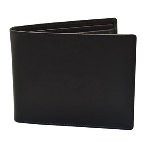 <b>Men's</b> Genuine Leather Bifold <b>Wallet</b> Slim Fold Design <b>Black</b> Minimalist Style Daily Use Open Closure Slim Design Money Card Holder - Product Image 1