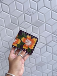 Handmade Genuine Leather <b>Wallet</b> With Floral Embroidery Bohemian Style Men's <b>Long</b> Zipper <b>Wallet</b> Daily Use Cash Card Holder - Product Image 4