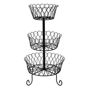 Nordic Black Iron Wire Fruit <b>Basket</b> Storage Bin Kitchen Counter Organizer Metal Desktop Decorative Vegetable Holder Fruit <b>Basket</b> - Product Image 4