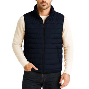 Gilet matelassé léger sans manches pour homme, alternative au duvet, chaud pour l'hiver, coupe-vent à col montant pour l'extérieur - Product Image 4