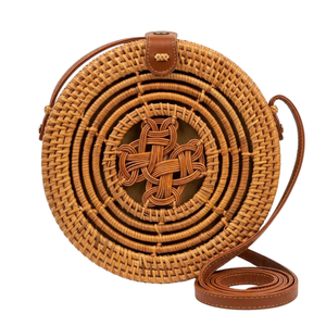 Rattan Bag Designer Rattan And Leather Bag Wholesale Vietnam Factory Cheap Prices OEM ODM Accepted - Product Image 1