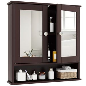 Bathroom Wall Mount Organizer with <b>Mirror</b> Cabinet <b>Bath</b> <b>Mirrors</b> - Product Image 6