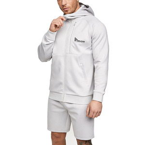 Sudadera con capucha de poliéster para hombre OEM con cremallera completa |   Chaqueta Deportiva para Exteriores, Lisa, con Logotipo Personalizado - Product Image 1