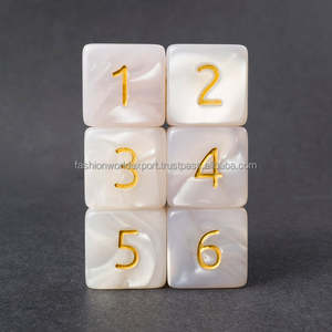 ชุดลูกเต๋าอะคริลิครูปพีชหรูหราทำด้วยมือมีหมายเลข1ถึง6สำหรับการเรียนรู้และเกมกระดาน - Product Image 4