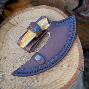 Hand Forged Carbon Steel Ullu <b>Knife</b> <b>Bone</b> <b>Handle</b> Matte Finish Ambidextrous 8-9.9in Blade Traditional Style Eco-Friendly Extra - Product Image 6