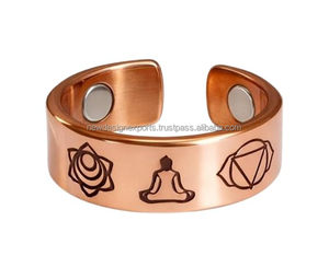 Anillo de Cobre Puro Premium para Chakras • Banda de Yoga y Meditación de Lujo Grabada para Sanación - Product Image 6