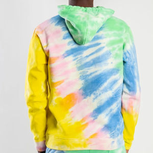Mens <b>Rainbow</b> Tie Dye <b>Hoodie</b> Jogger Sweatpants Set Fleece Two Piece Slim Fit Casual Athletic Training Tracksuit With Drawstring - Product Image 2