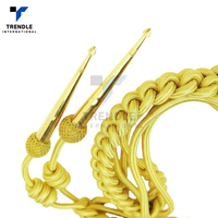 Aiguillette Cérémonielle de Qualité Supérieure, Formelle, Unique et Tendance, Brodée, Service OEM, Sur Mesure, avec Fil Doré et Pointe Dorée, Quatre Saisons