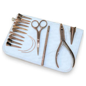 Kit d'outils professionnels pour extensions de cheveux noir et or, ensemble complet de 29 pièces pour extensions I-Tip, micro-anneaux et fusion - Product Image 3
