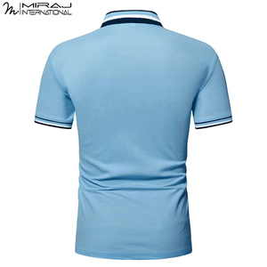 เสื้อโปโลสีฟ้าอ่อน คอลเลคชั่นฤดูร้อน ผ้าฝ้ายคุณภาพดี ระบายอากาศได้ดี ทรงคลาสสิค พรีเมียม ตัดเย็บด้วยมือ ดีไซน์โดดเด่น คอเสื้อแต่งขอบ - Product Image 3