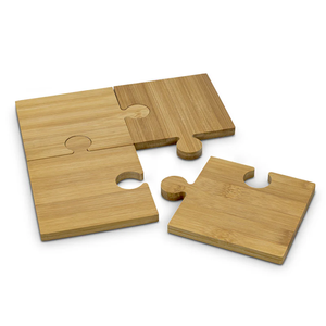 100% Natural wood Puzzle Coaster Elegant For Drink Mat <b>Table</b> Surface <b>Protection</b> For Home Bar Cafe Gifts For Sale - Product Image 6