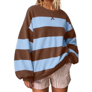 Sweat-shirt gris en molleton personnalisé pour femme, coupe oversize, col rond, manches longues décontractées, pull décontracté pour tous les jours - Product Image 6