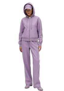 Premium Women's PU Leather Full <b>Zip</b> <b>Hooded</b> Tracksuit Set – Luxury Two Piece Wide Leg Streetwear Outfit - Product Image 3