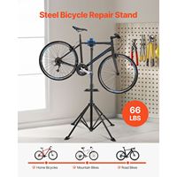 Support de réparation de vélo robuste de 66 lb, hauteur réglable de 32,8 à 56,6 cm avec plateau à outils magnétique, support de travail pliable pour vélo