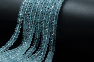 Cuentas de forma de Rondelle facetadas de Aguamarina Natural de alta calidad, hebras de 4,5-6,5mm para la fabricación de joyas - Product Image 3