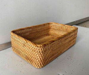 Panier de rangement multifonction en rotin naturel de haute qualité aspect luxe écologique tissé à la main nouveauté pour l'organisation de la maison - Product Image 5