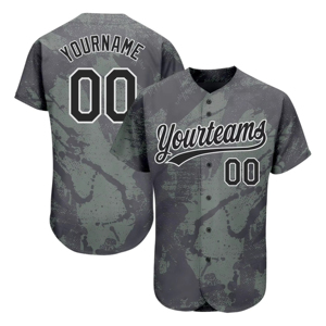 Customizable Baseball Jersey Black Yellow Geometric Print Sublimated Moisture Wicking Anti-Bacterial 100% <b>Polyester</b> Unisex Adult - Product Image 2