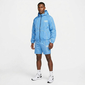 Custom Logo <b>Men's</b> Sky Blue Nylon Windbreaker Tracksuit 2 Piece Set Hooded Zip <b>Jacket</b> and Shorts Streetwear <b>Summer</b> Sportswear - Product Image 3