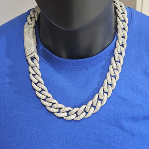 Luxury Moissanite <b>Diamond</b> Cuban Link <b>Chain</b> Necklace 925 Silver Hip Hop Statement Jewelry Iced Out Gift For <b>Men</b> Women - Product Image 5