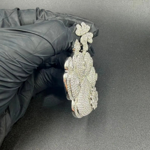 Pendentif unisexe en diamant plaqué or rose en argent sterling S925, taille brillante, certifié IGI, style HipHop, vente chaude - Product Image 4