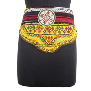 Vintage Belt Belly Dance Bead Afghani Traditional Waist Belt Kuchi Tribal BB067 <b>Old</b> Banjara Real Vintage Handmade Beaded Belts - Product Image 1