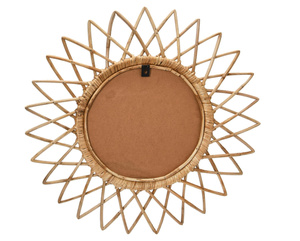 Vietnam Modern Rattan Floral Round <b>Mirror</b> Handmade <b>Wall</b> Decor - Product Image 3