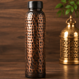 <b>Copper</b> Hammered Bottle Leakproof <b>Screw</b> Cap Ayurvedic Drinking Bottle Eco Friendly Reusable Premium <b>Copper</b> Bottle for Home Office - Product Image 3