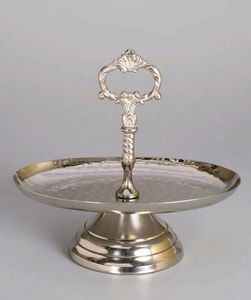 Large Round Metal <b>Cake</b> <b>Stand</b> With Carry Handle For Easy Transport Of <b>Cakes</b> Pastries Donuts Muffins And Desserts - Product Image 1