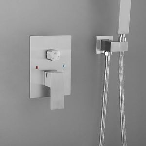 Set Doccia Lusso Quadrato da 10 Pollici con Miscelatore a Pioggia per Bagno - Product Image 6