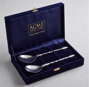 High Quality Modern Luxury Stainless Steel Salad <b>Server</b> With Twisted Rope Design Mirror Silver For Restaurants Hotels & Resorts - Product Image 3