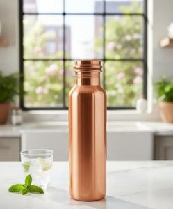 Antique Copper Double Wall Portable 950ml Pure Copper Ayurvedic Drinking Bottle for Outdoor & Home Use - Product Image 4