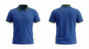 Camiseta Polo Personalizada con Nombre de Marca Propia, Cuello a Rayas Verde, Cierre de Botones Cómodo y Elegante, Camiseta Polo de Algodón de Secado Rápido - Product Image 5