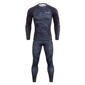 Conjunto de Compresión de Camuflaje MALUZA, Unisex, para Entrenamiento en Gimnasio, Ropa Deportiva Transpirable, Ecológica, de Secado Rápido, Camiseta de Manga Larga - Product Image 1