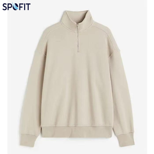 Wholesale Men's Hoodie Embroidery Logo Plus Size Heavyweight 100% Cotton Zipper-Up Hooded Sweatshirt Autumn Casual Oversized - Product Image 2