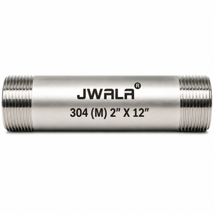 Raccord de tuyauterie en acier inoxydable 304 fiable, diamètre 2 pouces, longueur 12 pouces, filetage mâle, matériel de plomberie résistant à la corrosion - Product Image 2