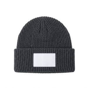 <b>Mens</b> Cuffed Beanie Custom Embroidery Logo Thick Rib Knit <b>Winter</b> <b>Hat</b> Private Label Wholesale Headwear - Product Image 5
