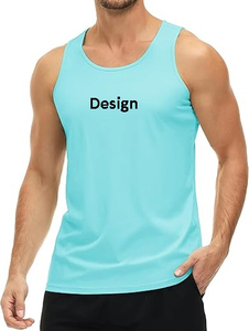Sleeveless Muscle Tee Mens Fitness Running Gym <b>Vests</b> <b>Stringer</b> Tank Top Undershirt Breathable Sporty 100% Polyester Gym Wear - Product Image 5