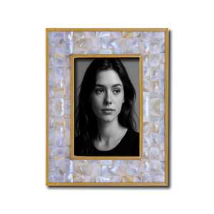 Elegant Mother Pearl Inlay Wood Hand Carved Lightweight Full Color Vertical Rectangle Photo <b>Frame</b> Tabletop/Wall <b>Mount</b> Custom - Product Image 1