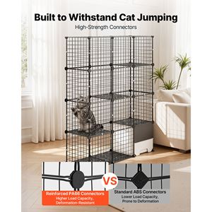Grande Gabbia per Gatti a 4 Livelli, Recinto DIY Smontabile in Metallo, Box Interno con Spazio per Lettiera - Product Image 3