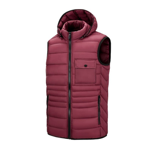 2026 Custom Logo Men's <b>Hooded</b> Puffer Vest Lightweight Quilted Padded <b>Gilet</b> Wholesale Winter Sleeveless Down Jacket Multi-Color - Product Image 4