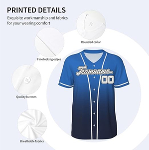 Uniformes Deportivos de Béisbol Personalizados al por Mayor de Fábrica, Impresión Digital, Transpirables, Tallas Grandes, 100% Poliéster - Product Image 6